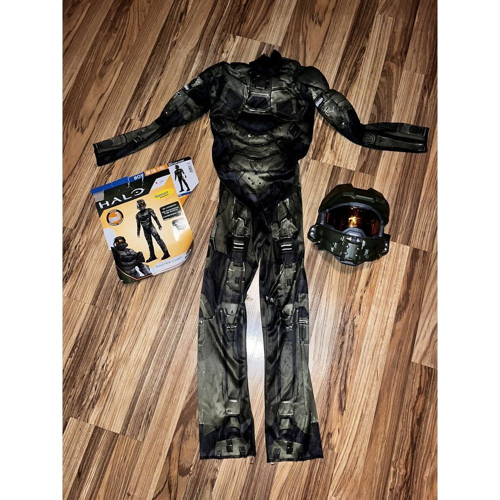 HALO Boys' Sz M‎ 8/10 Master Chief 2PC Classic Muscle Halloween Costume 8 10